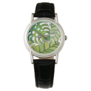 Montre Feuilles Tropicaux En Aquarelle