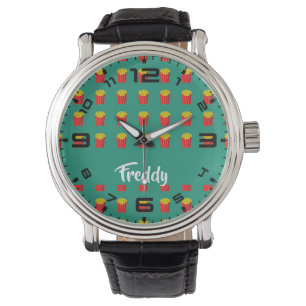 Montre Feux de nom personnalisé sur turquoise