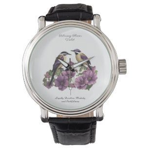 Montre Février Mois de naissance Fleur personnalisée Anni