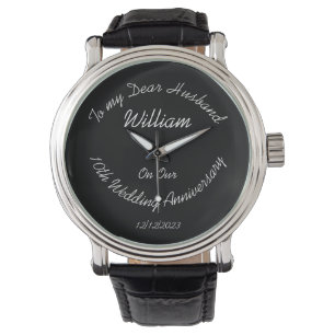 Montre Fiançailles Mariage anniversaire. Texte modifiable