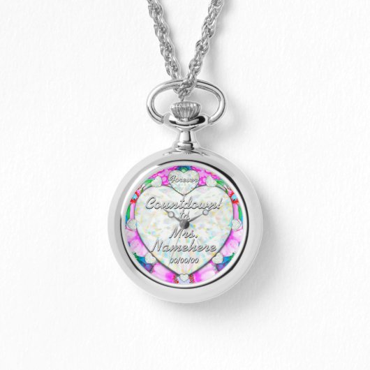 Montre Fiancé! Compte à rebours mariage ! Ajouter un nom  (Recto)