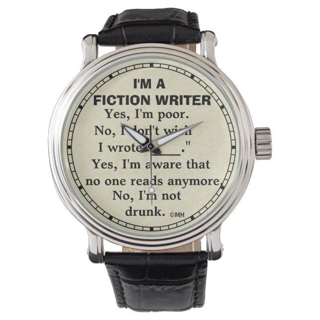 Montre Fiction de réponse de l'écrivain de fiction drôle (devant)