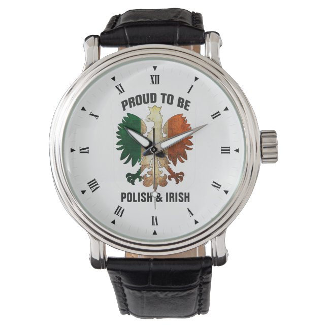 Montre Fier d'être polonais et irlandais (devant)