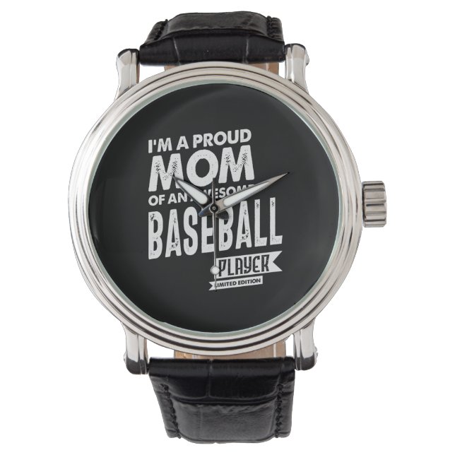 Montre Fier Maman d'un joueur de baseball génial (devant)