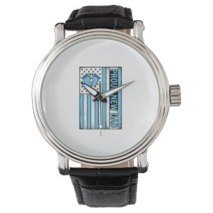 Montre Fier Nouveau Papa Pieds de Bébé Drapeau Vector Des