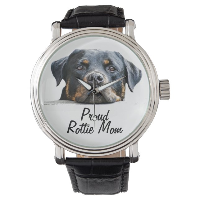 Montre Fière Rottie Maman Rottweiler Visage de chien (devant)