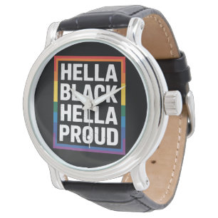 Montre Fièrement noire, fièrement fière Fierté gay afro-a