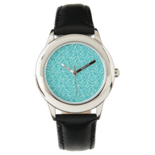 Montre Fille, Amusant Aqua Parties scintillant Bleue Impr