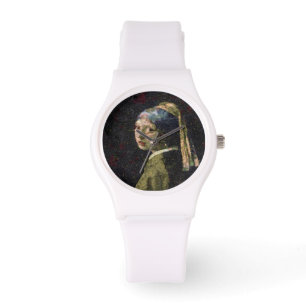 Montre Fille Avec Une Fraise Élevant Beau Art Spoof