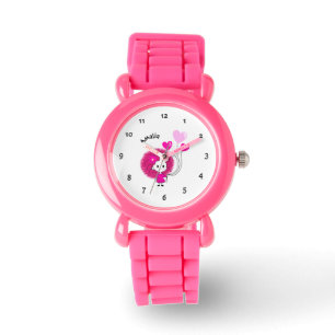 Montre Fille drôle avec ballons de coeurs