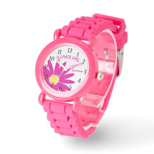 Montre Fille Fleur Rose Daisy (Angle)