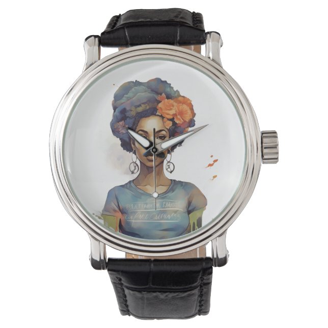 Montre Fille forte Histoire noire forte Afrique (devant)