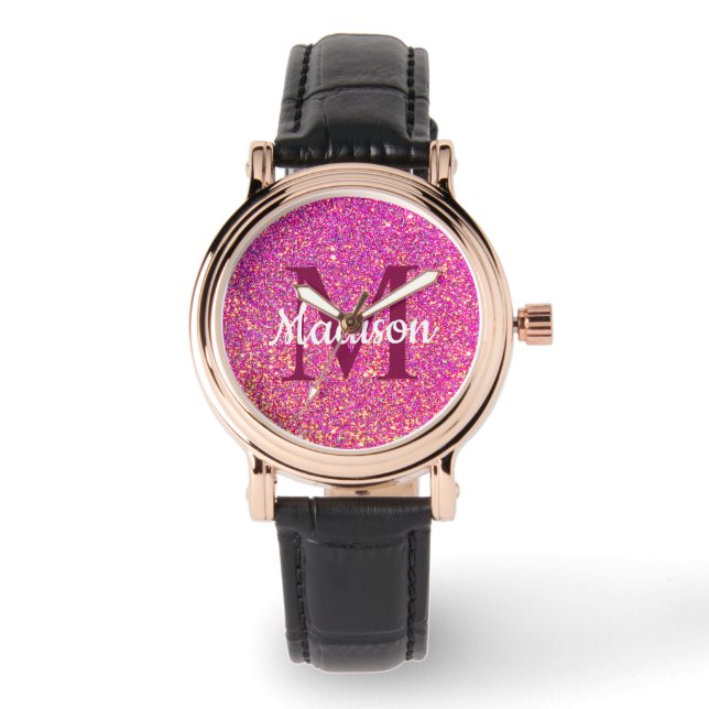 Montre Fille Glam rose Parties scintillant Chic Nom du mo (Recto)