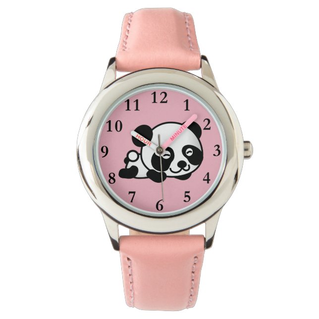 Montre fille Panda Rose mignonne (devant)