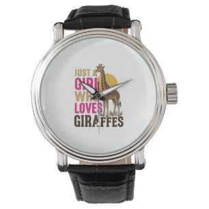 Montre Fille qui aime les girafes Vintage Giraffe Shirt D