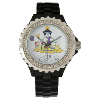 Montre Fille seule avec une table de fête