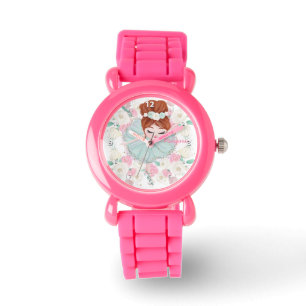 Montre Fille Whimsical Floral Rose Ballerina Personnalisé