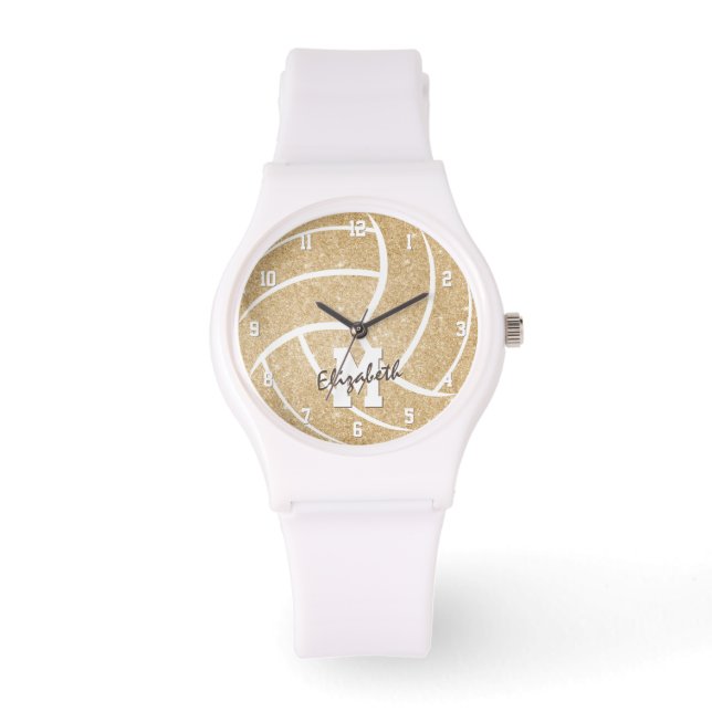 Montre filles accessoires sportifs or volley-ball (Recto)