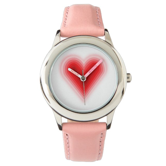 Montre Filles Coeur rose Saint Valentin Veille (devant)