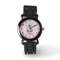 Filles Cute Koala Ours Cartoon Fleurs & Nom Enfant
