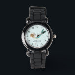 Montre Filles Mermaid Magique et Whimsical Mer Enfants<br><div class="desc">Cette mignonne et capricieuse jeune montre une sirène magique sous la mer,  avec un simple arrière - plan bleu. La montre peut être personnalisée avec votre nom de filles et a des chiffres clairs,  le cadeau parfait pour tous les amateurs de sirènes.</div>