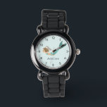 Montre Filles Mermaid Magique et Whimsical Mer Enfants<br><div class="desc">Cette mignonne et capricieuse jeune montre une sirène magique sous la mer,  avec un simple arrière - plan bleu. La montre peut être personnalisée avec votre nom de filles et a des chiffres clairs,  le cadeau parfait pour tous les amateurs de sirènes.</div>