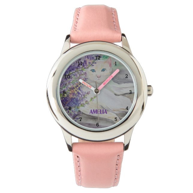 Montre Filles mignonnes Chat Animaux Enfants Kitty Kitten (devant)