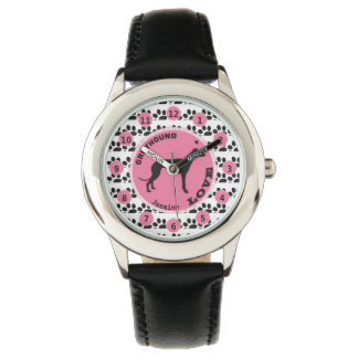 Montre Filles mignonnes Chien Paw Greyhound Enfants Perso