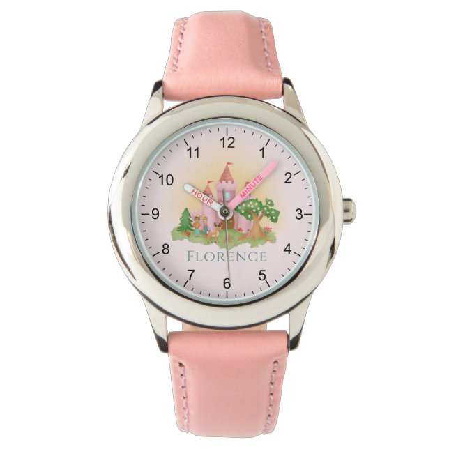 Montre Filles mignonnes et rose Princess Castle Fairytale (devant)