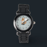 Montre Filles mignonnes Forêt de bois Fox et nom Enfants<br><div class="desc">Cette montre pour enfants moderne présente un dessin animé de renard boisé mignon. Ce joli design branché dispose également d'un endroit où vous pouvez ajouter le nom de votre fille. Avec des chiffres clairs et faciles à lire, cette "première" montre est idéale pour ceux qui commencent à apprendre l'heure. Le...</div>