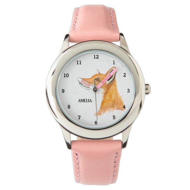 Montre Filles mignonnes Fox Animaux Enfants Faune Forêt (devant)