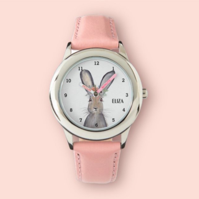 Montre Filles mignonnes Lapin Rose Lapin Lapin Animal Enf (Créateur téléchargé)