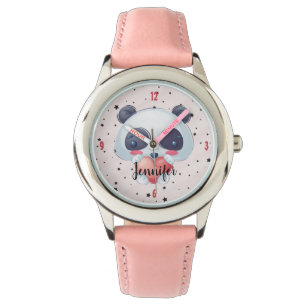 Montre Filles mignonnes Panda Ours et étoiles Nom personn
