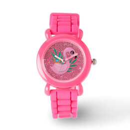 Montre Filles Parties scintillant rose Flamant rose