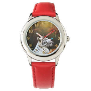 Montre Filles Tigre Blanc Ces Moments D'Amour, Wristwatch