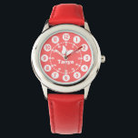 Montre Filles violet, rose, blanc pleine nom bracelet<br><div class="desc">Les enfants de l'art graphique regardent avec un simple papillon blanc. Idéal pour les filles en âge d'aller à l'école apprenant à lire une horloge comme des minutes et des heures. Personnaliser avec votre nom exemple lit Tanya. Idéal pour l'école et le sport,  car présente votre fille nom complet.</div>