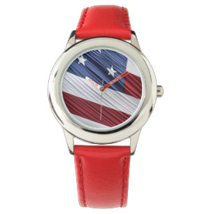 Montre Flag patriotique américain rouge, blanc et bleu