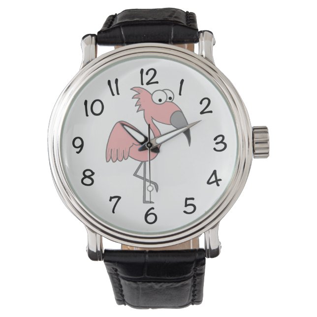 Montre Flamant rose rose (devant)