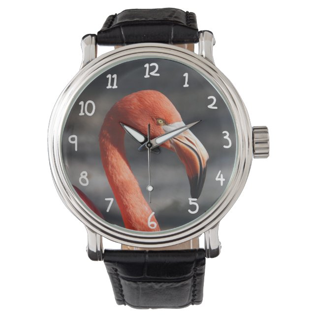 Montre Flamant rose rose (devant)