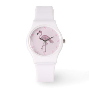 Montre Flamant rose Rose Roses Flamants roses Horloge