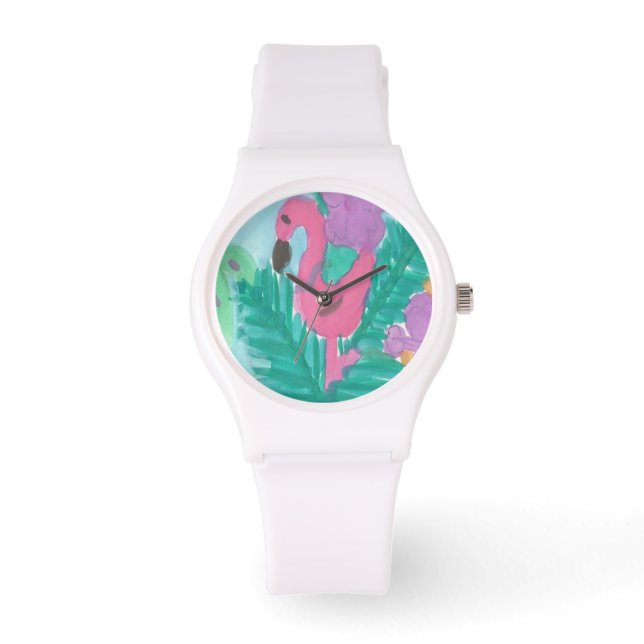 Montre Flamant rose Tropical Jungle Watch (Recto)