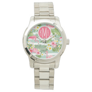 Montre Flamants roses Et Grèves Monogramme