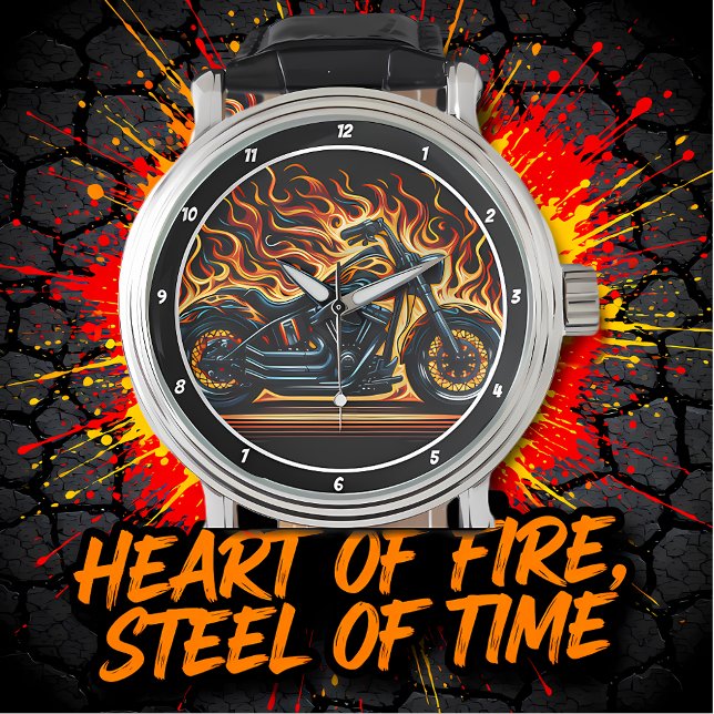 Montre Flaming Chopper, Fiery Watch Face. (Créateur téléchargé)
