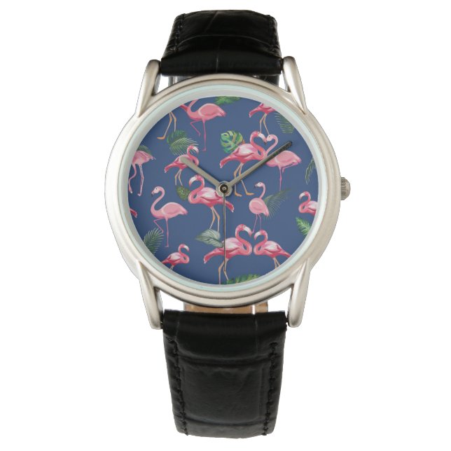 Montre Flamingos Love Pattern 2 (devant)