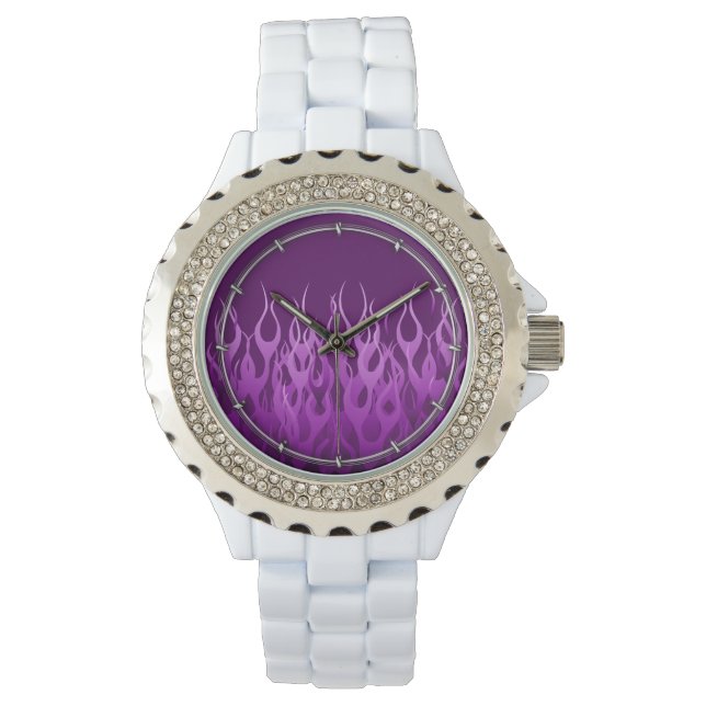 Montre Flammes de course violet (devant)