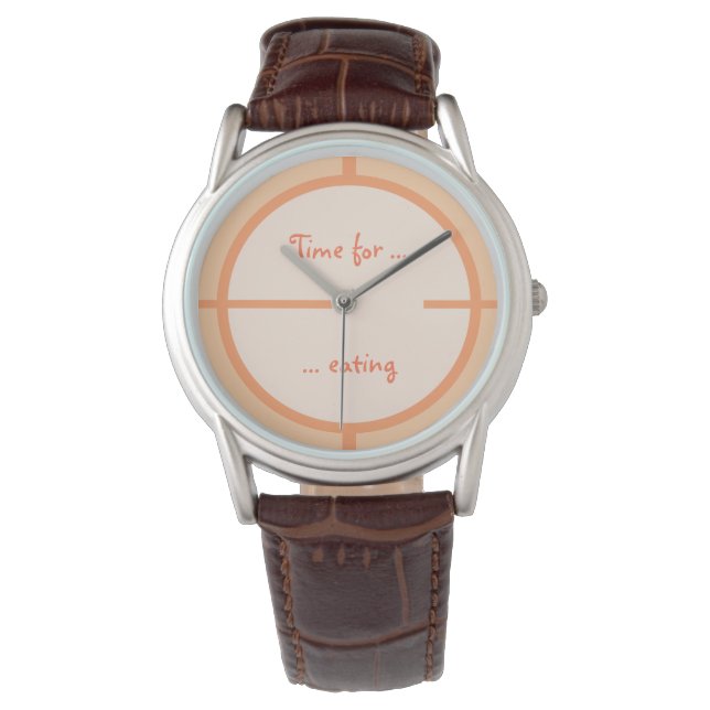 Montre Flammes orange d'une bougie avec texte (devant)