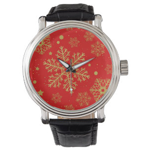 Montre Flèche dorée sur rouge