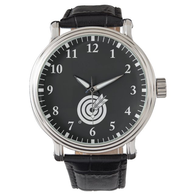 Montre Flèche sur une cible ronde (devant)