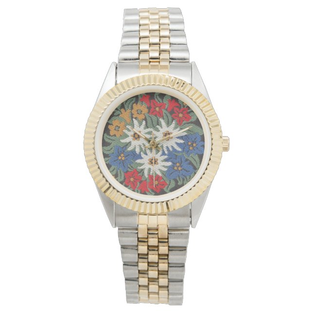 Montre Fleur alpine suisse Edelweiss (devant)