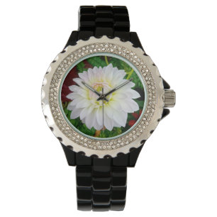 Montre Fleur blanche et rose